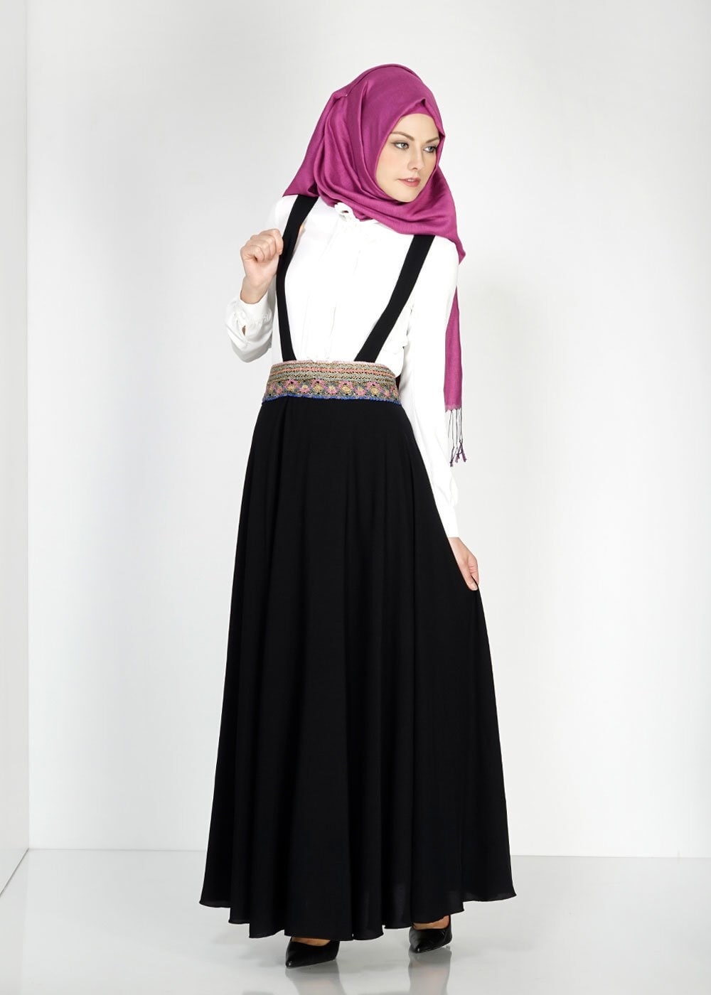 Tesettür giyim SİYAH 6721 Alya Tesettür Etek