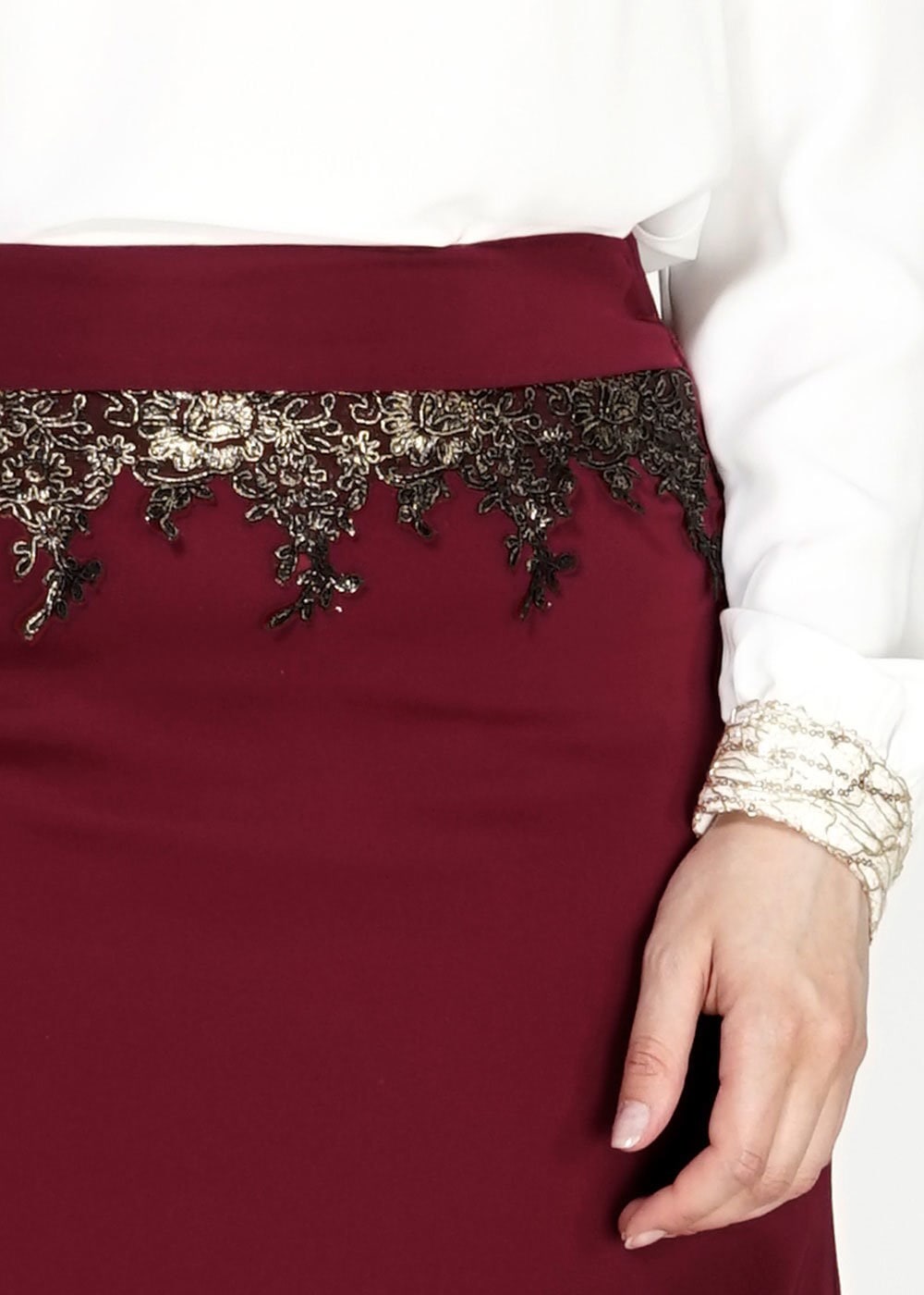 Tesettür giyim BORDO 6725 Elite Tesettür Etek