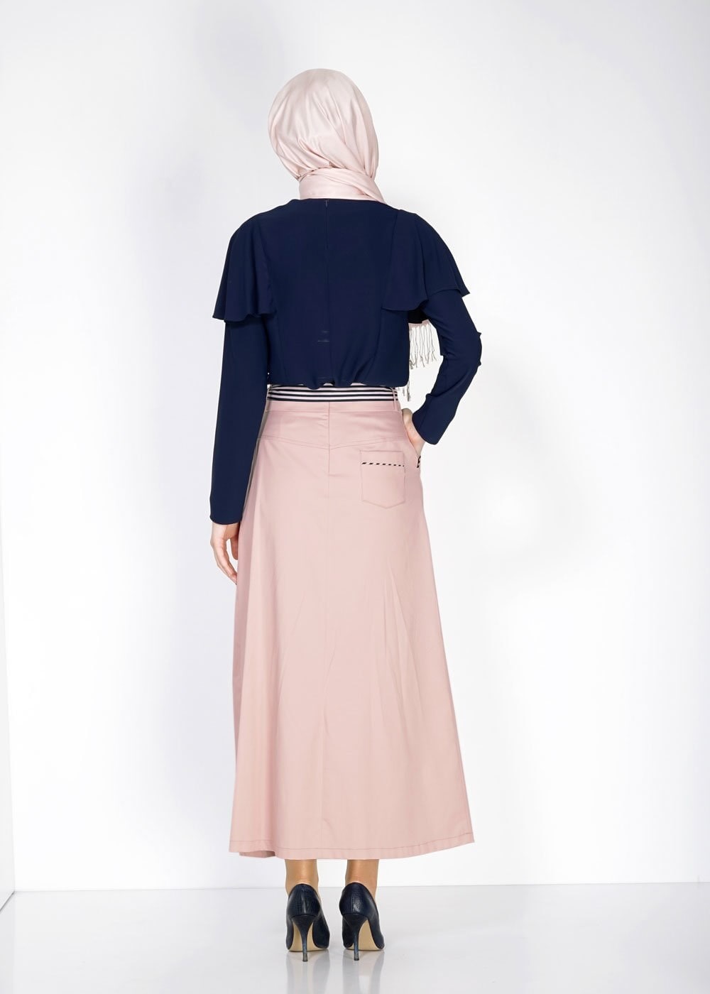 Tesettür giyim PUDRA 6737 Loran Tesettür Etek