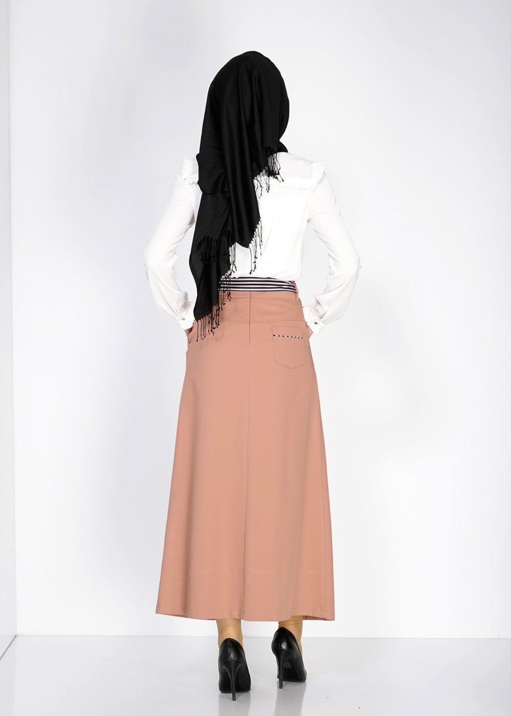 Tesettür giyim PEMBE 6737 Loran Tesettür Etek