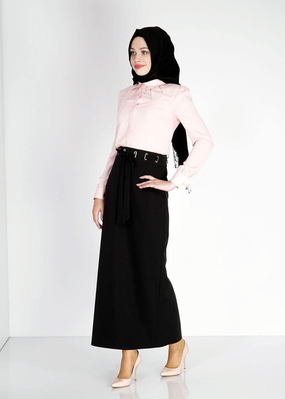 Tesettür giyim SİYAH 6739 Dilma Tesettür Etek