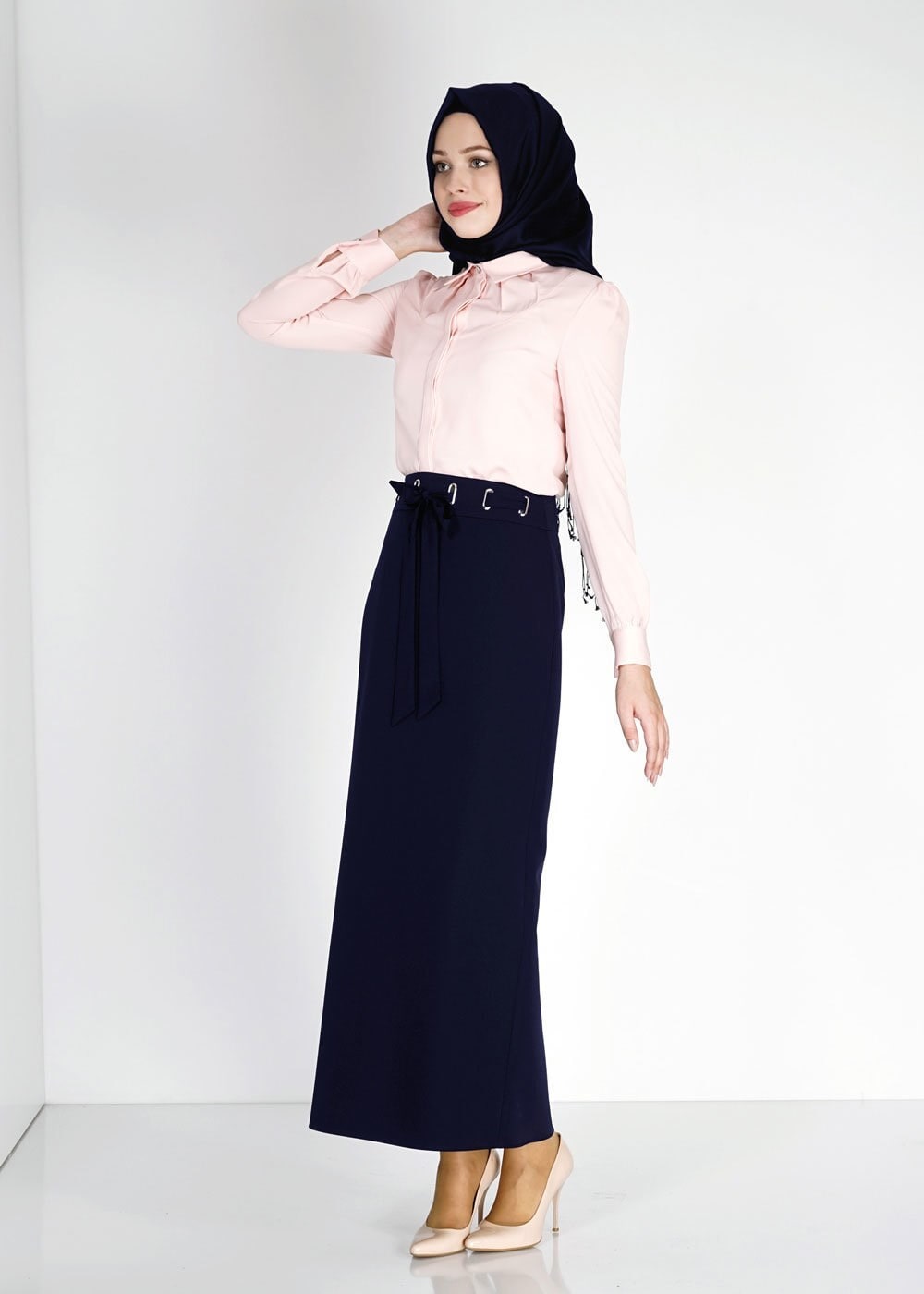 Tesettür giyim LACİVERT 6739 Dilma Tesettür Etek