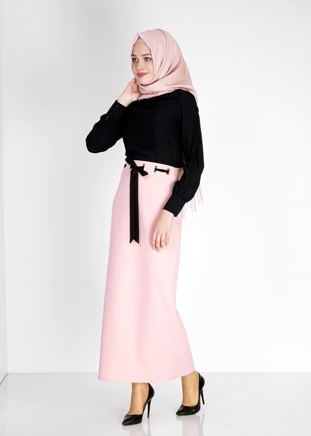 Tesettür giyim PUDRA 6739 Dilma Tesettür Etek