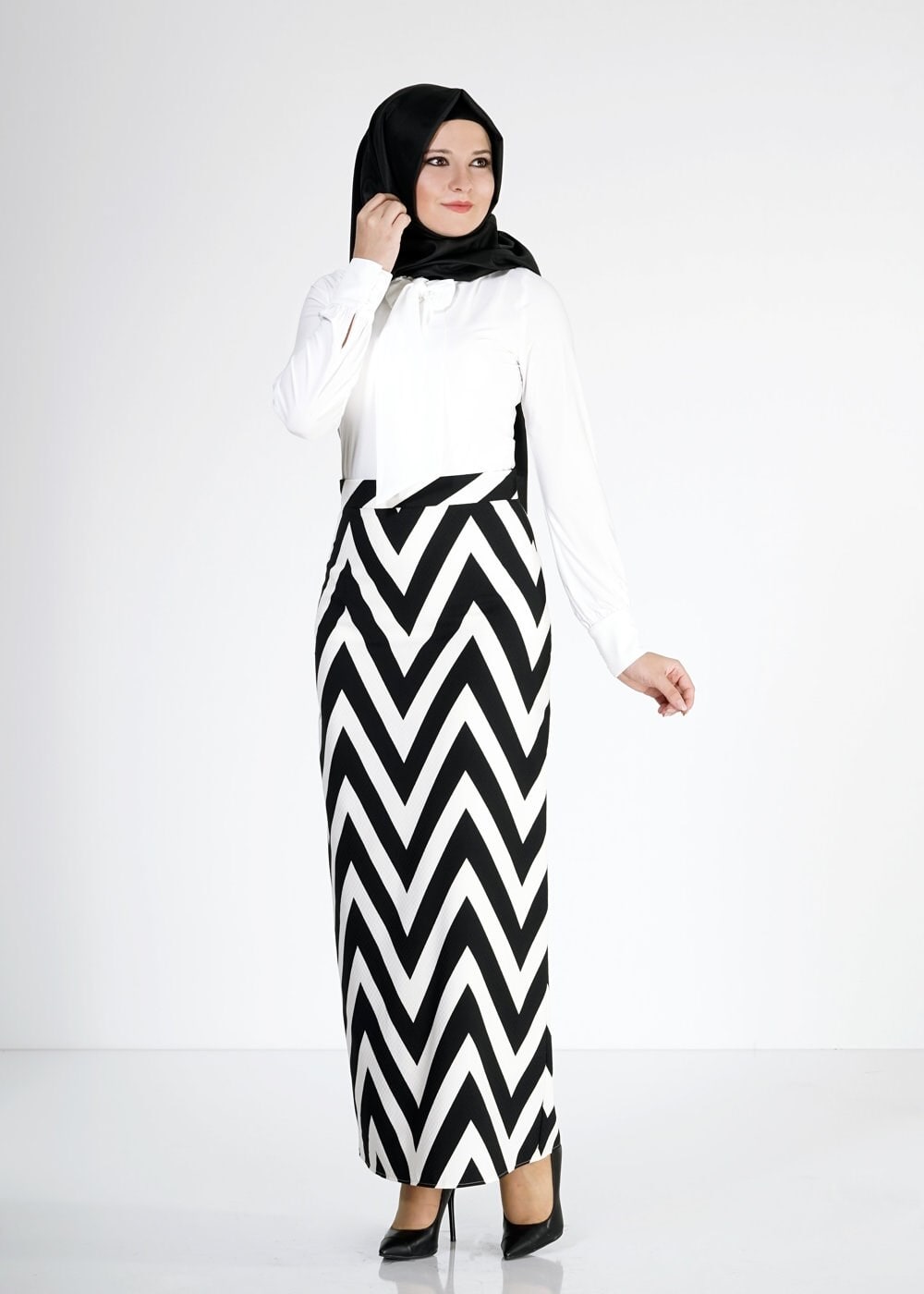 Tesettür giyim SİYAH 6741 Duygu Tesettür Etek