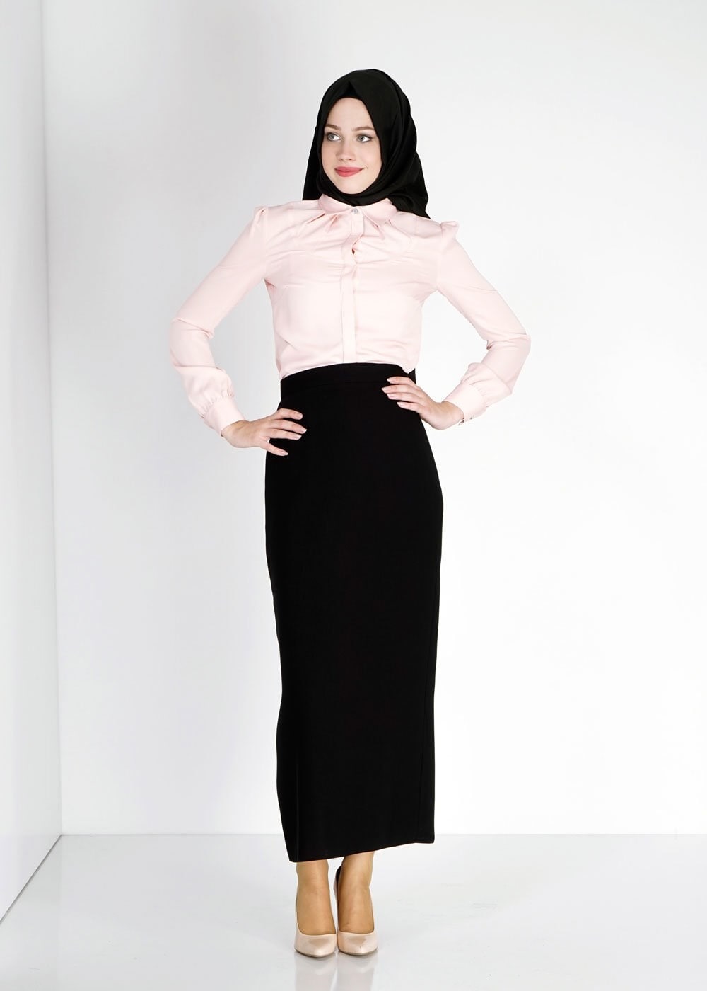 Tesettür giyim SİYAH 6742 Rado Tesettür Etek