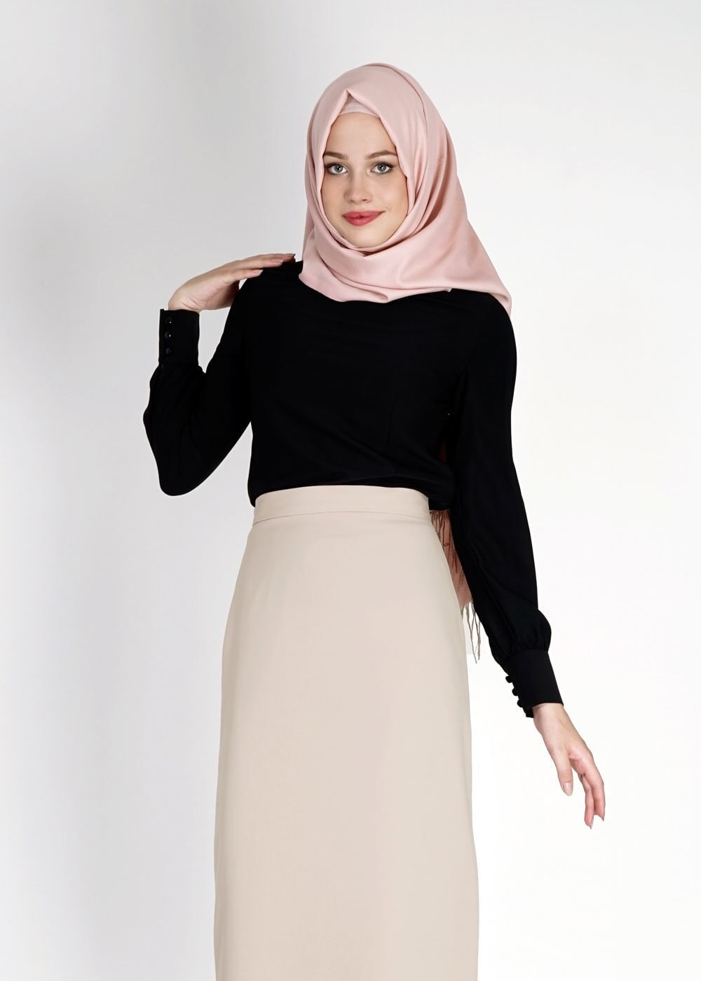 Tesettür giyim BEJ 6742 Rado Tesettür Etek