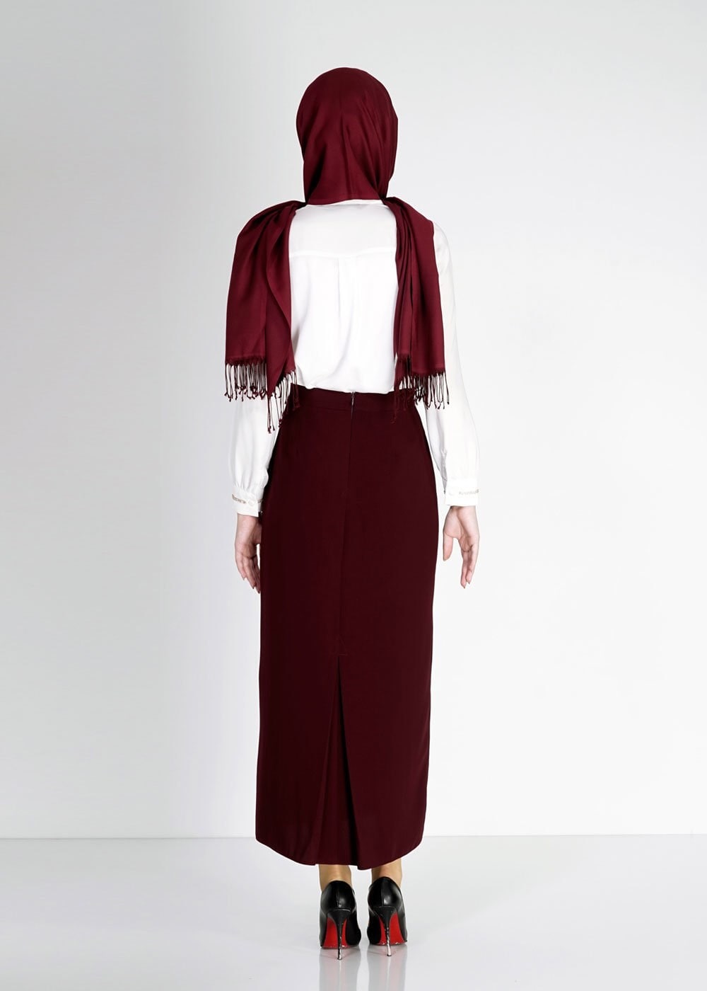 Tesettür giyim BORDO 6742 Rado Tesettür Etek