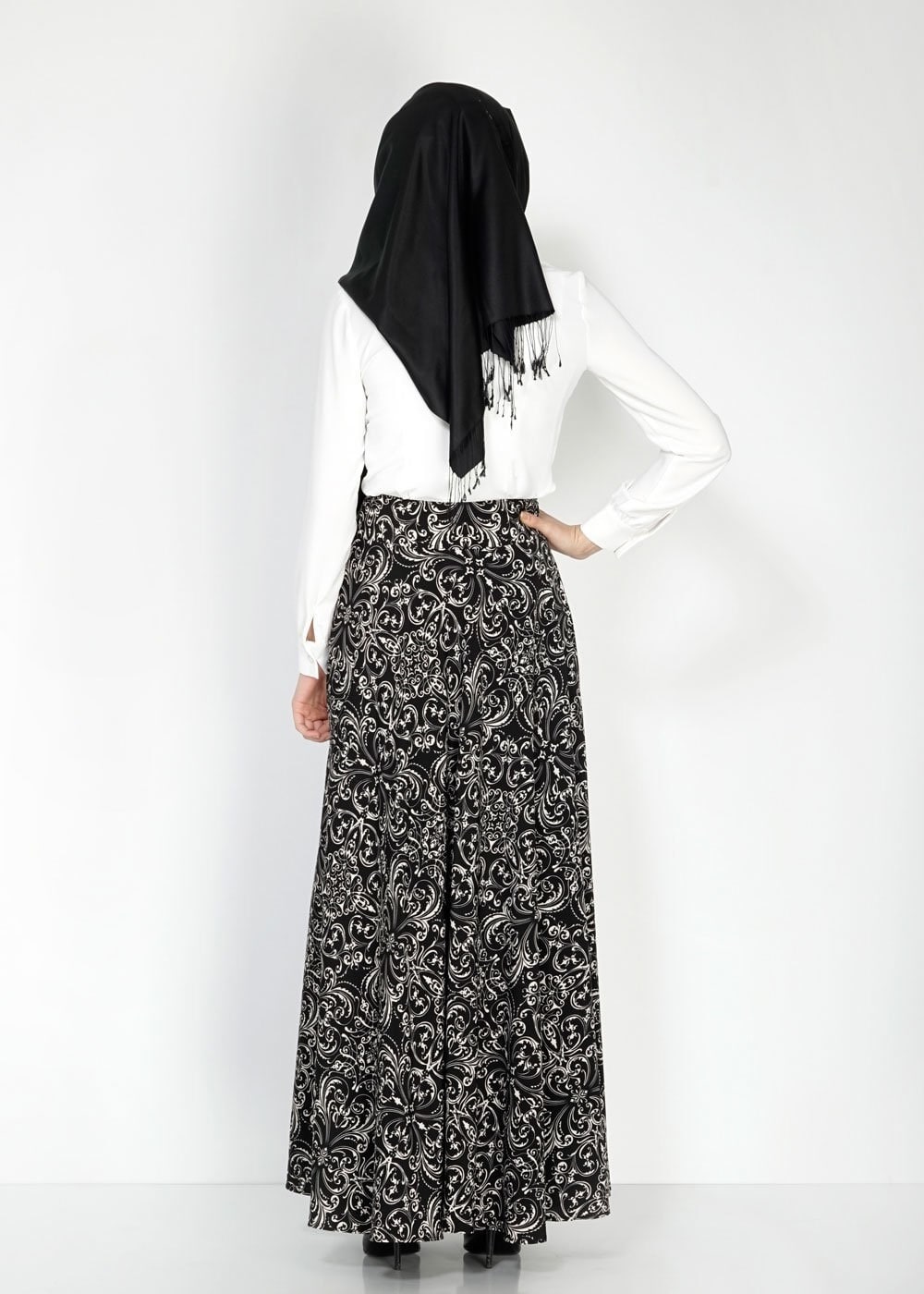 Tesettür giyim SİYAH 6690-1 Cassandra Emp Tesettür Etek