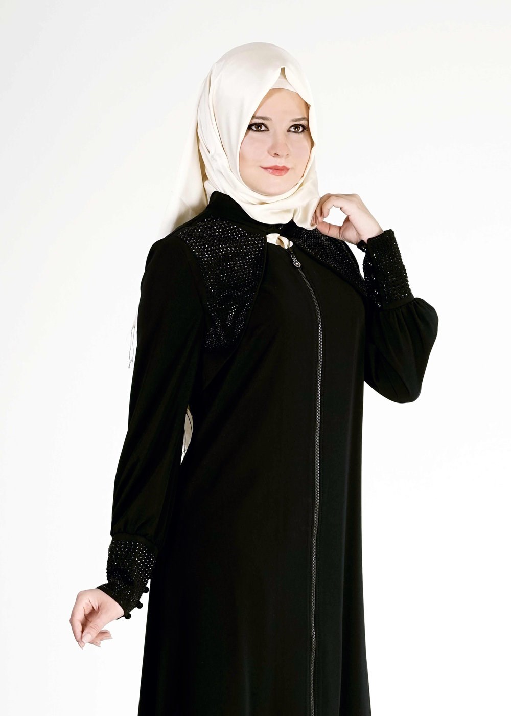 Tesettür giyim SİYAH 8124 Gino Tesettür Ferace