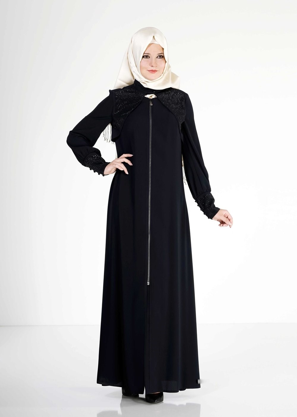 Tesettür giyim LACİVERT 8124 Gino Tesettür Ferace