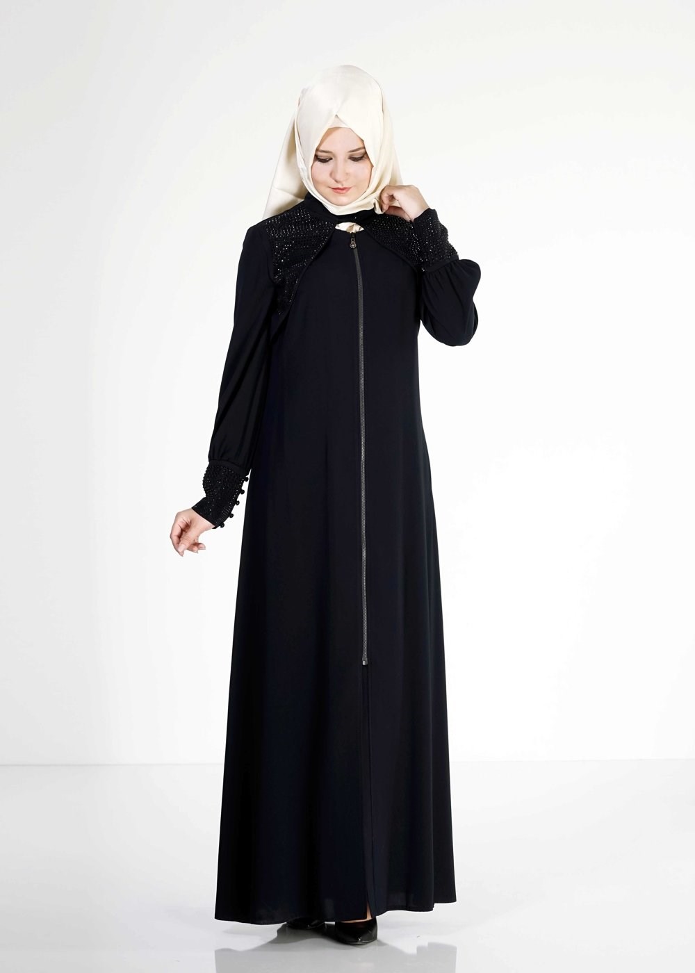 Tesettür giyim LACİVERT 8124 Gino Tesettür Ferace