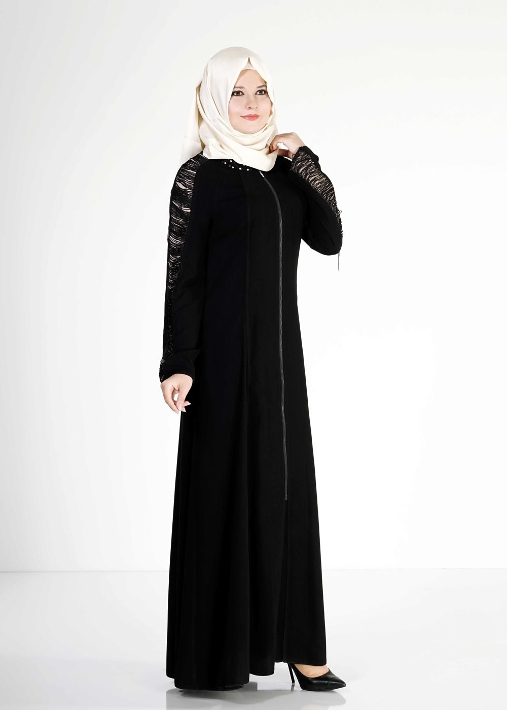 Tesettür giyim SİYAH 8127 Sude Tesettür Ferace