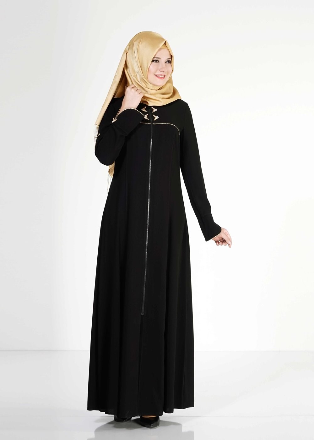 Tesettür giyim SİYAH 8143 Gino Tesettür Ferace