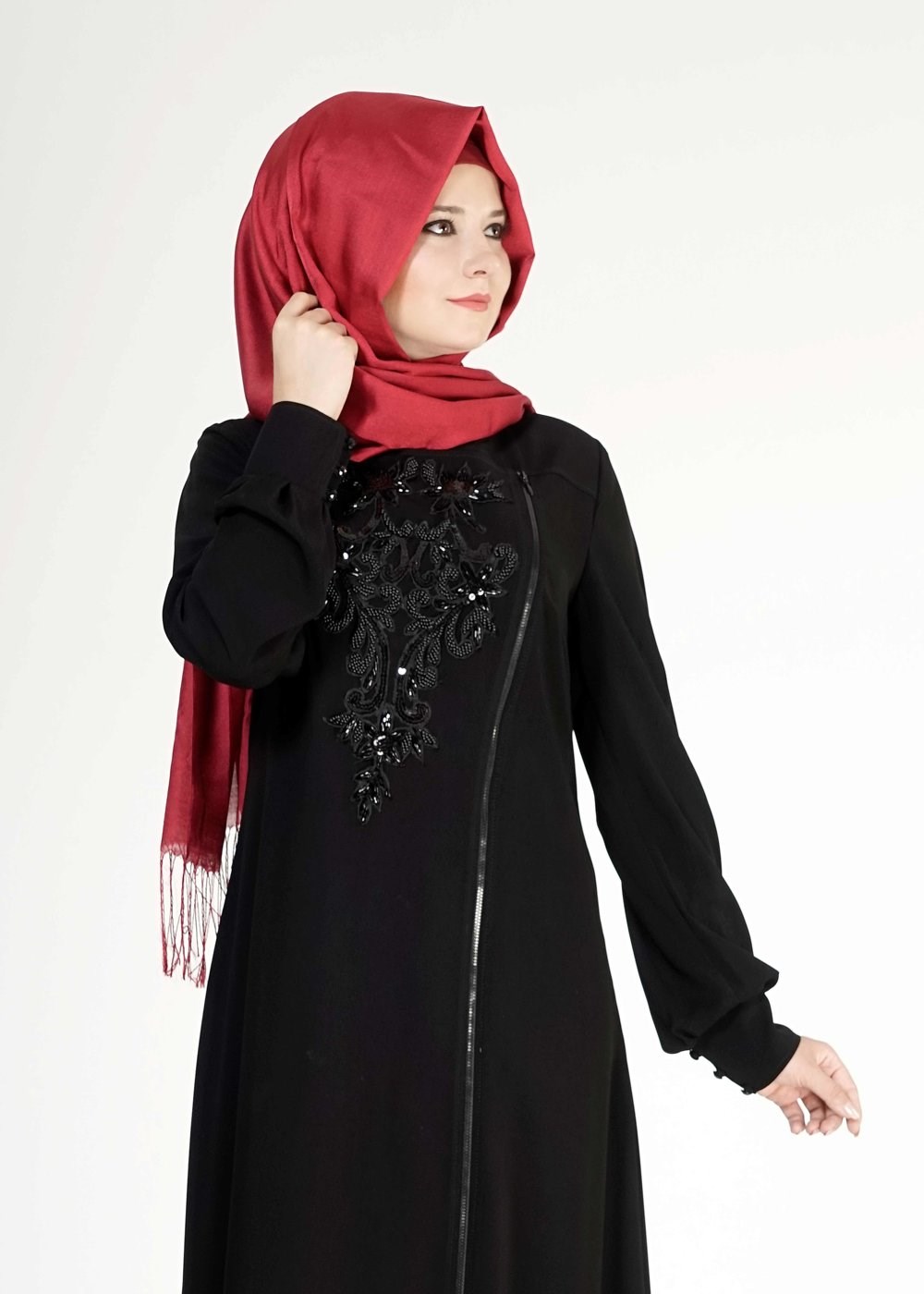 Tesettür giyim SİYAH 8156 Gino Tesettür Ferace