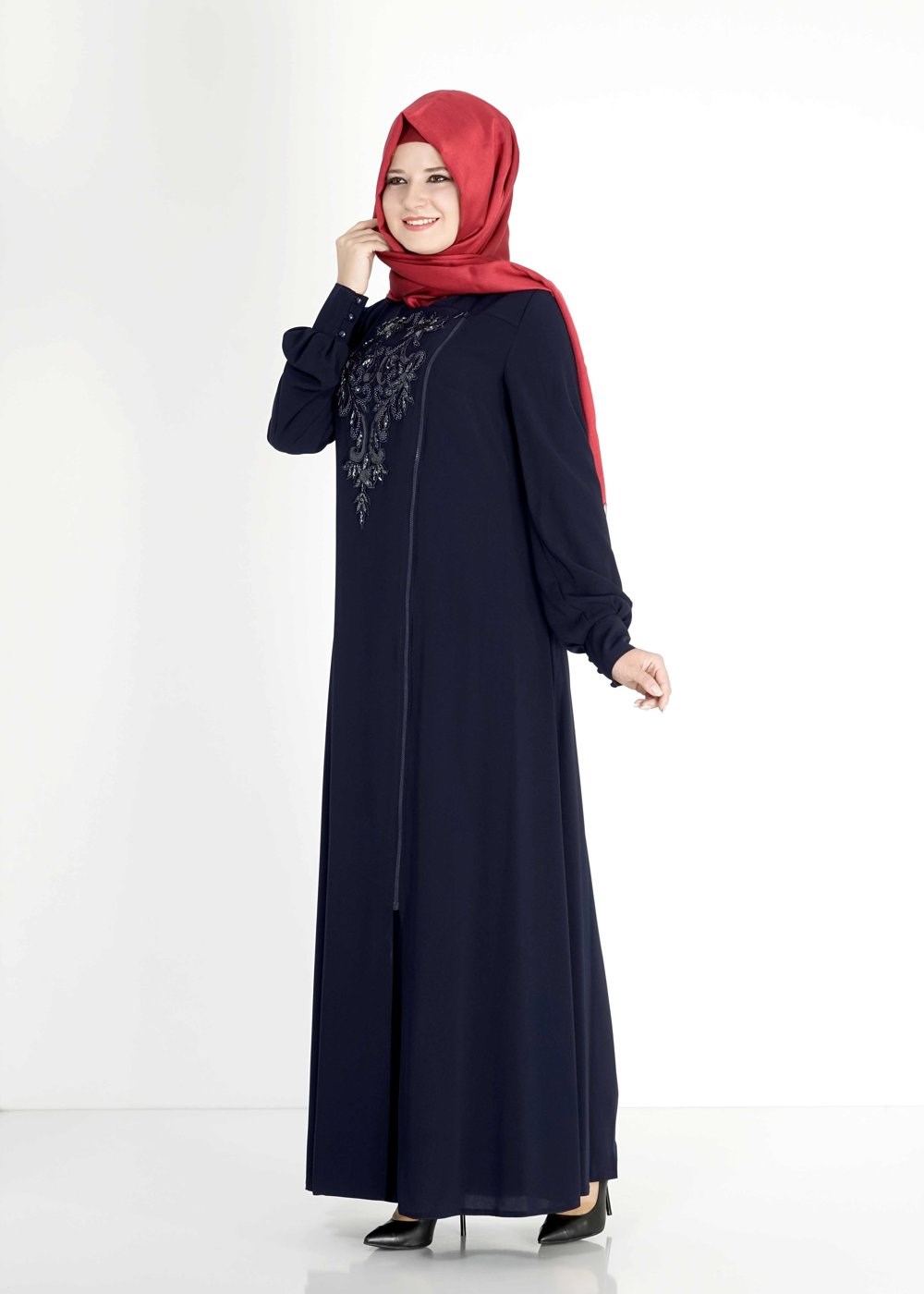 Tesettür giyim LACİVERT 8156 Gino Tesettür Ferace