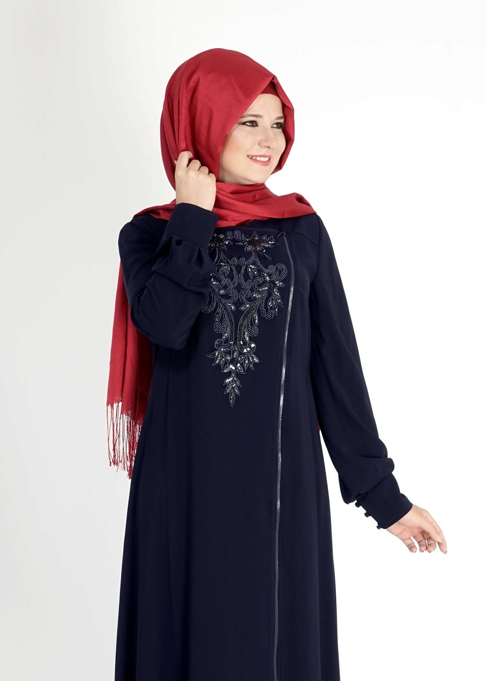 Tesettür giyim LACİVERT 8156 Gino Tesettür Ferace