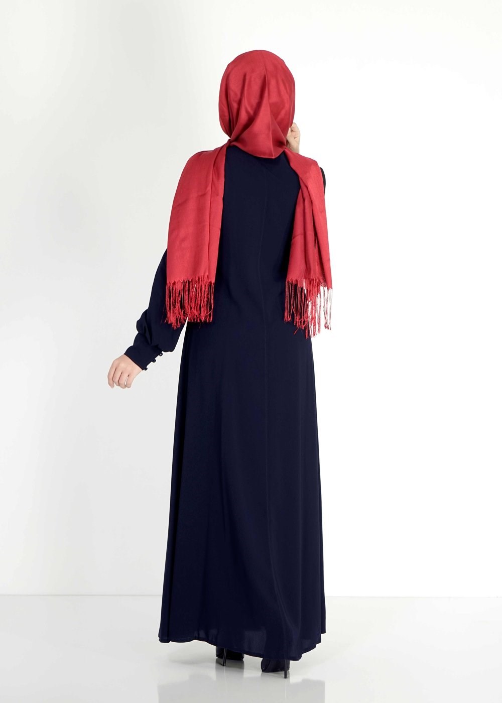 Tesettür giyim LACİVERT 8156 Gino Tesettür Ferace