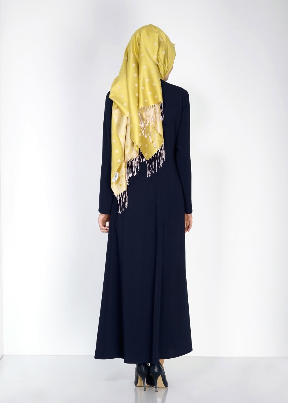 Tesettür giyim LACİVERT FERMUARLI ÇİZGİ DETAYLI FERACE 8170