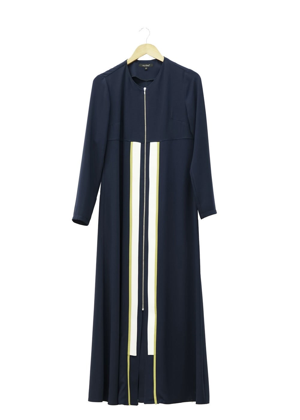 Tesettür giyim LACİVERT FERMUARLI ÇİZGİ DETAYLI FERACE 8170