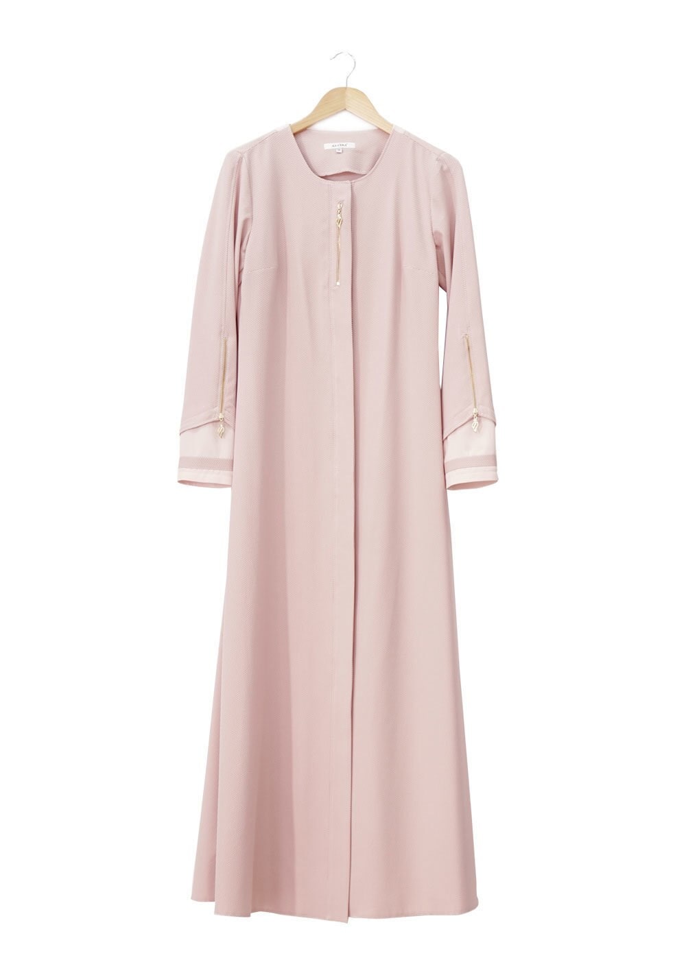 Tesettür giyim BEJ FERMUAR DETAYLI FERACE 8171