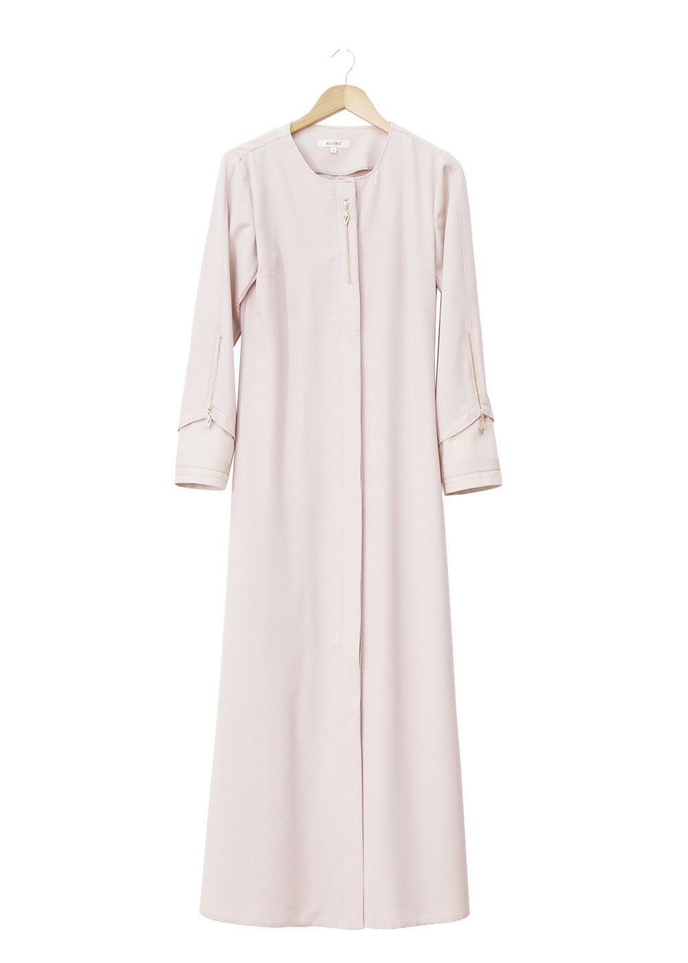 Tesettür giyim PUDRA FERMUAR DETAYLI FERACE 8171