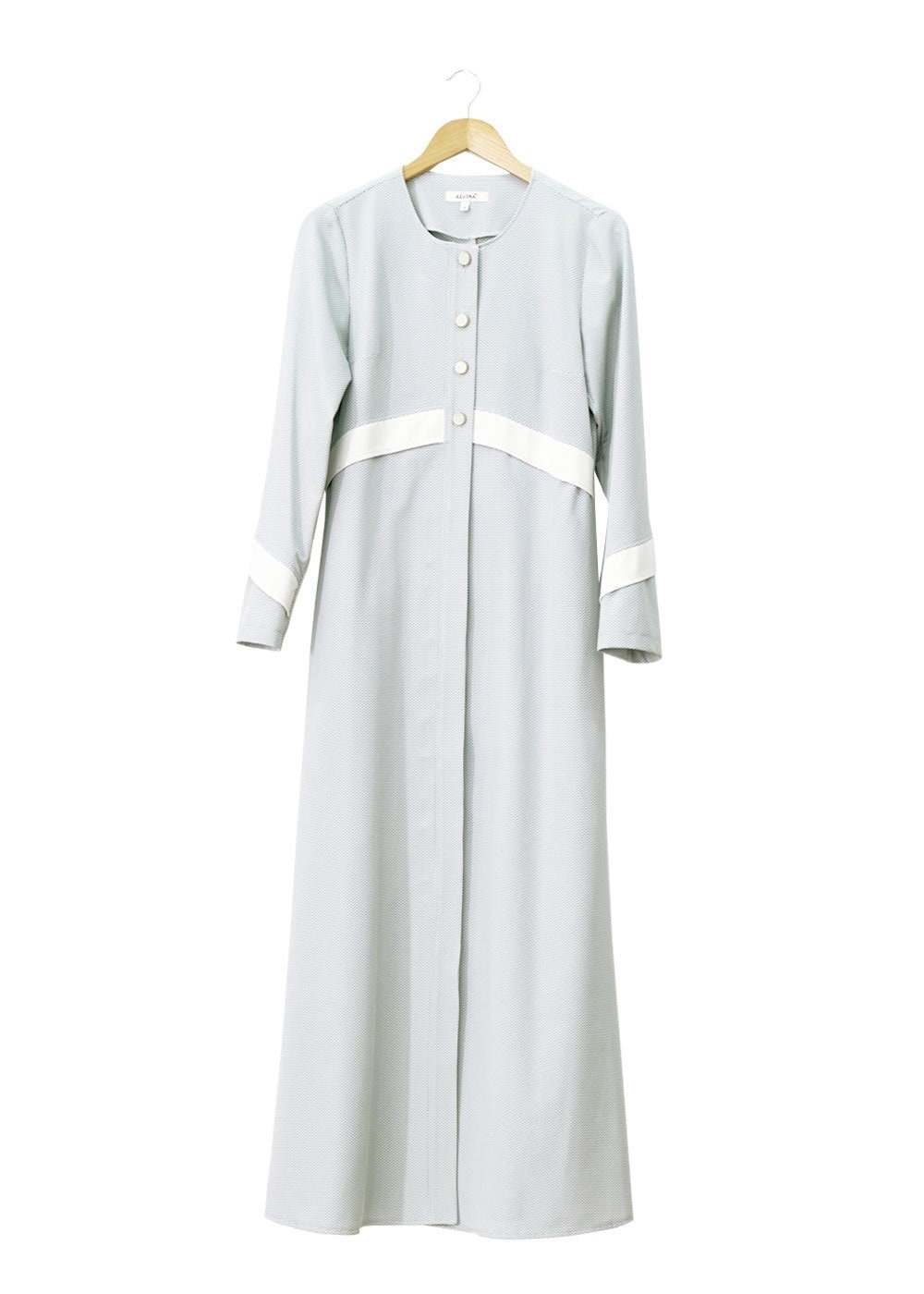 Tesettür giyim LACİVERT DÜĞMELİ ŞERİT DETAYLI FERACE 8172