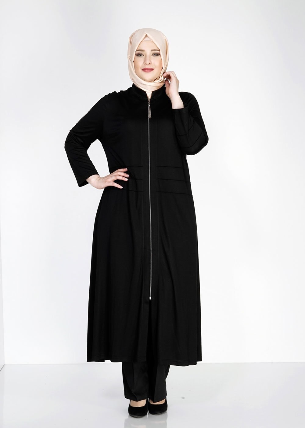 Vêtements hijab NOIR 8180 Venezia Tesettür Ferace