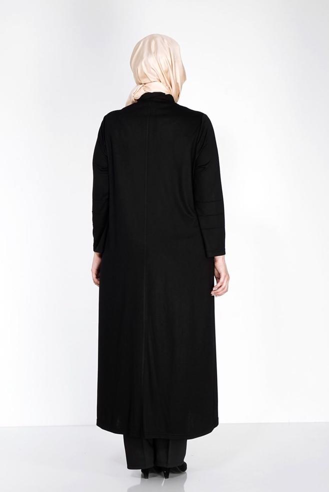 Vêtements hijab NOIR 8180 Venezia Tesettür Ferace - ALVİNA