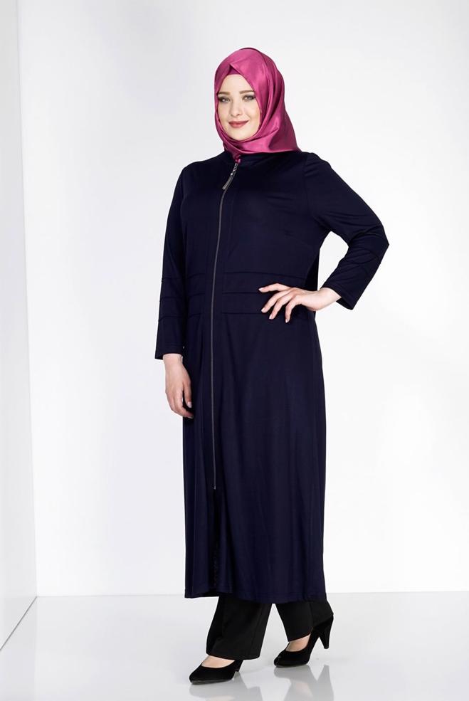 Hijab clothing NAVY BLUE 8180 Venezia Tesettür Ferace - ALVİNA