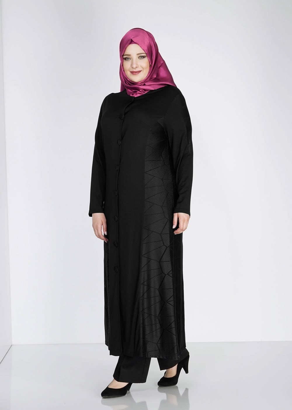 Vêtements hijab NOIR 8182 Venezia Tesettür Ferace