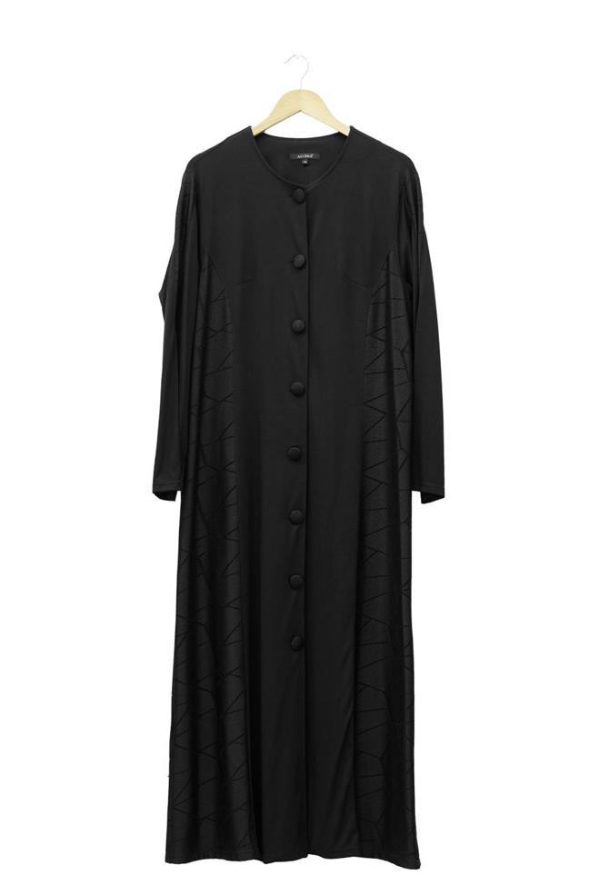 Hijab clothing BLACK 8182 Venezia Tesettür Ferace - ALVİNA