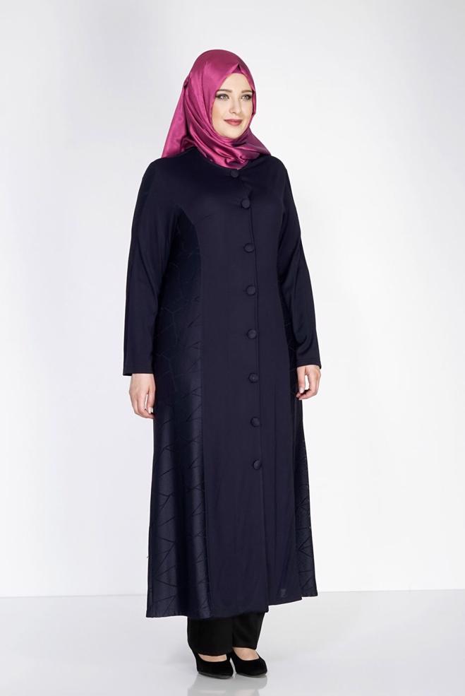 Hijab clothing NAVY BLUE 8182 Venezia Tesettür Ferace - ALVİNA