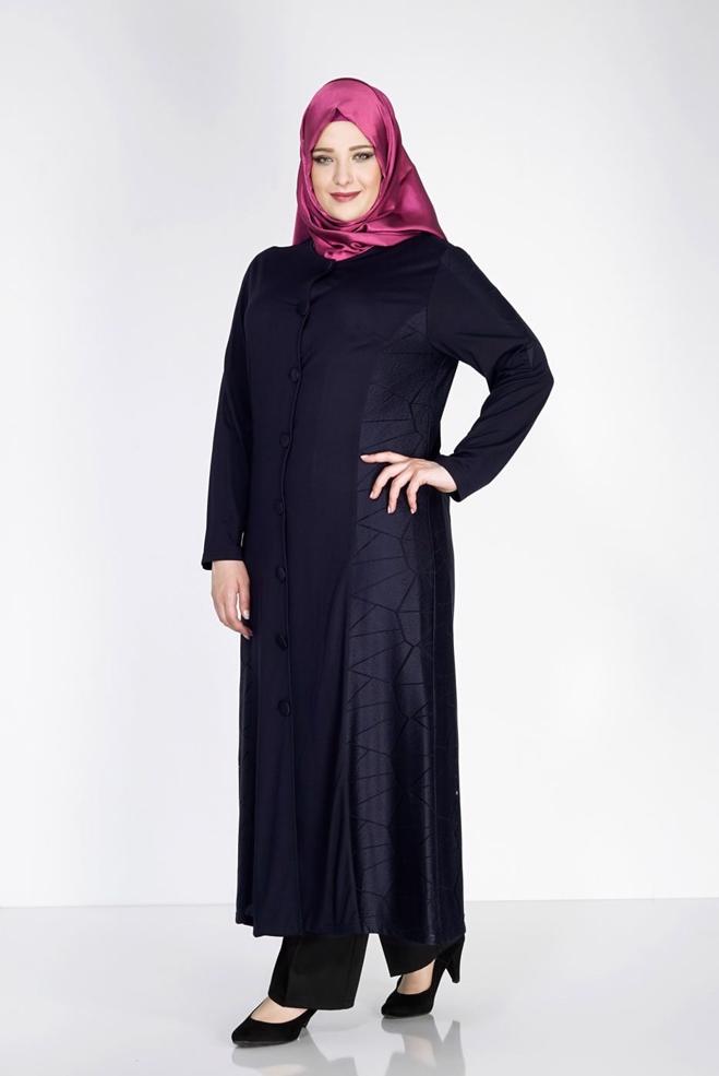 Hijab clothing NAVY BLUE 8182 Venezia Tesettür Ferace - ALVİNA