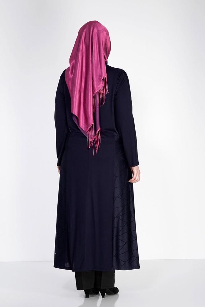 Hijab clothing NAVY BLUE 8182 Venezia Tesettür Ferace - ALVİNA