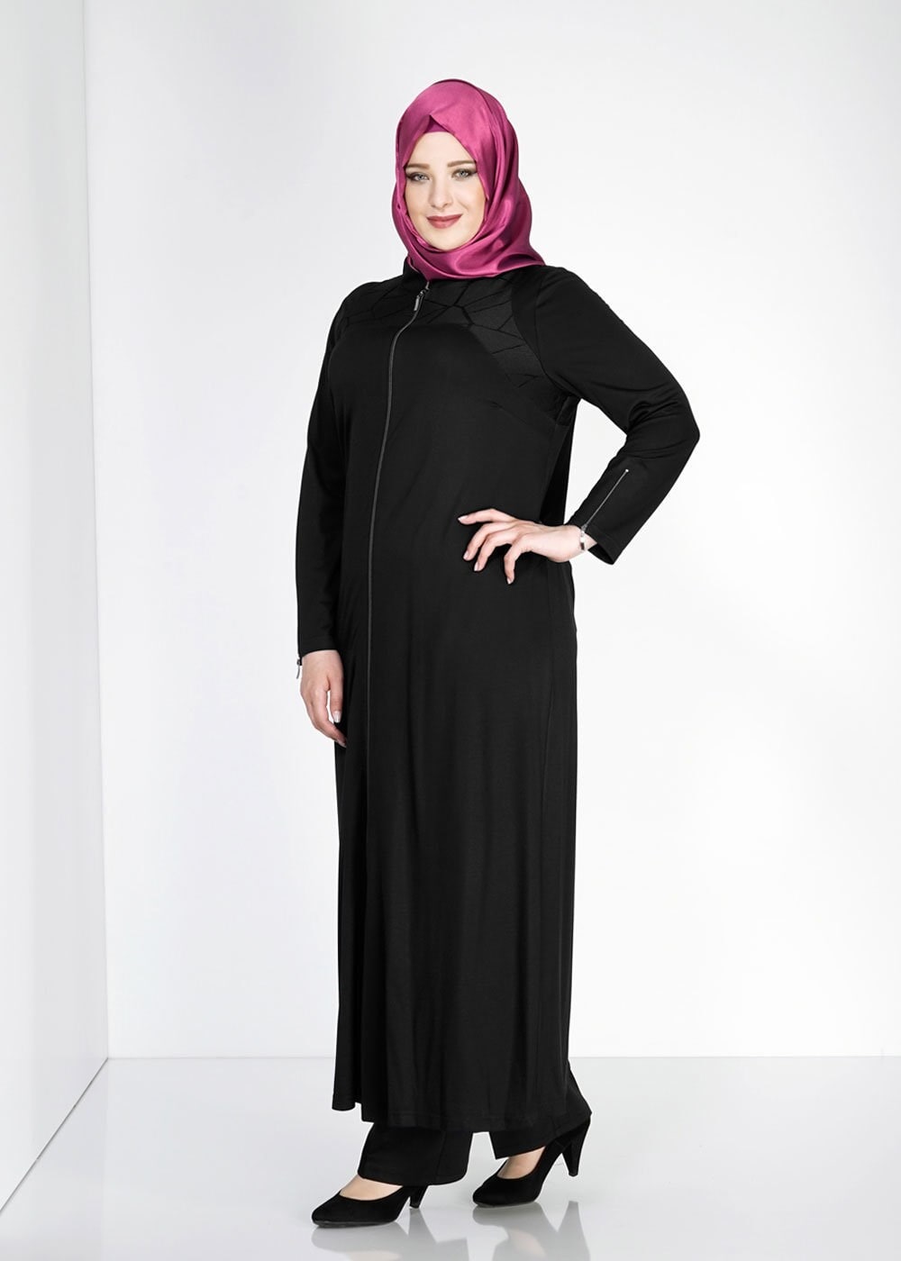 Vêtements hijab NOIR 8183 Venezia Tesettür Ferace