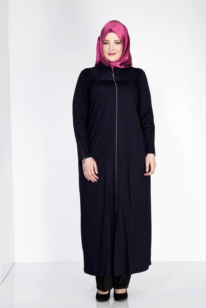 Hijab clothing NAVY BLUE 8183 Venezia Tesettür Ferace - ALVİNA