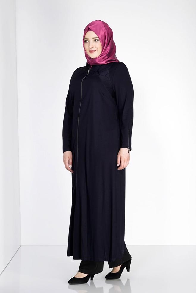 Hijab clothing NAVY BLUE 8183 Venezia Tesettür Ferace - ALVİNA