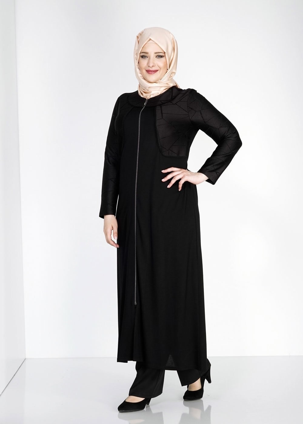Tesettür giyim SİYAH 8184 Venezia Tesettür Ferace