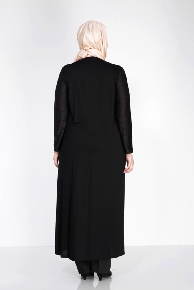 Vêtements hijab NOIR 8184 Venezia Tesettür Ferace - ALVİNA