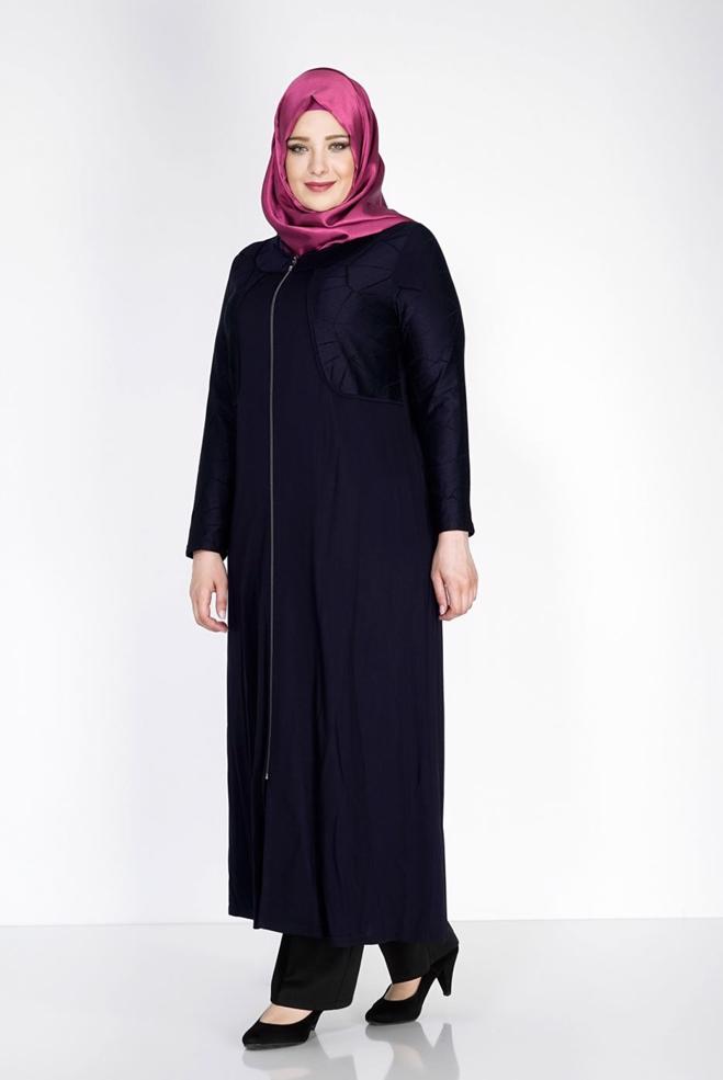 Hijab clothing NAVY BLUE 8184 Venezia Tesettür Ferace - ALVİNA