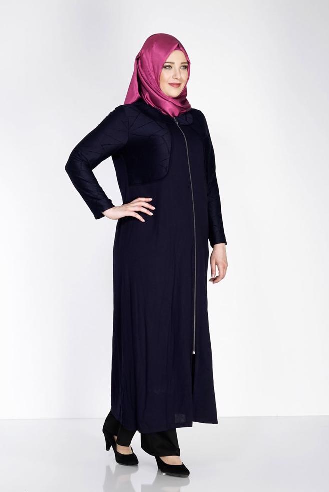 Hijab clothing NAVY BLUE 8184 Venezia Tesettür Ferace - ALVİNA