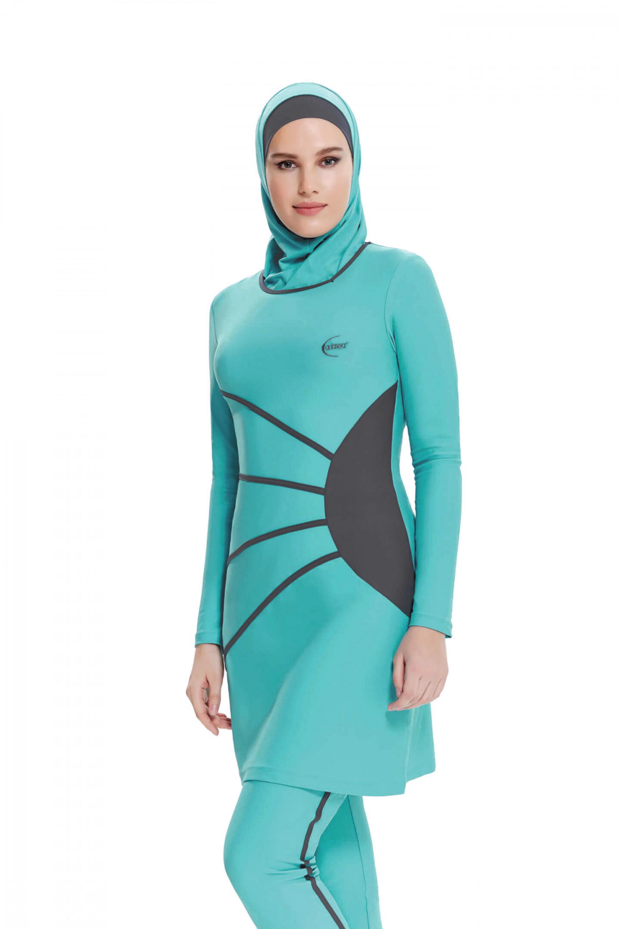 Tesettür giyim YEŞİL 0385 ADASEA  TESETTUR MAYO