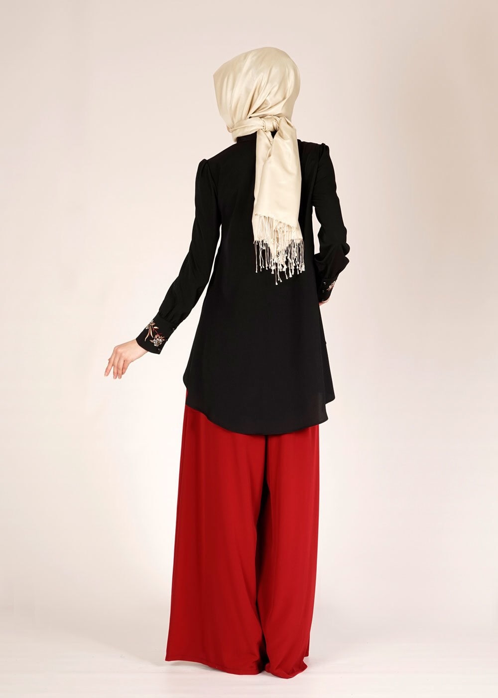 Tesettür giyim BORDO 7820 Mini  Burble Tesettür  Pantolon