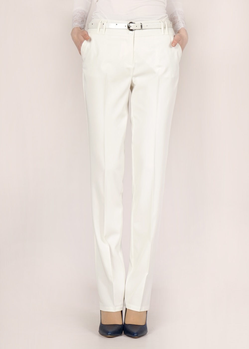 Tesettür giyim BEYAZ 7825 Life Tesettür Pantolon