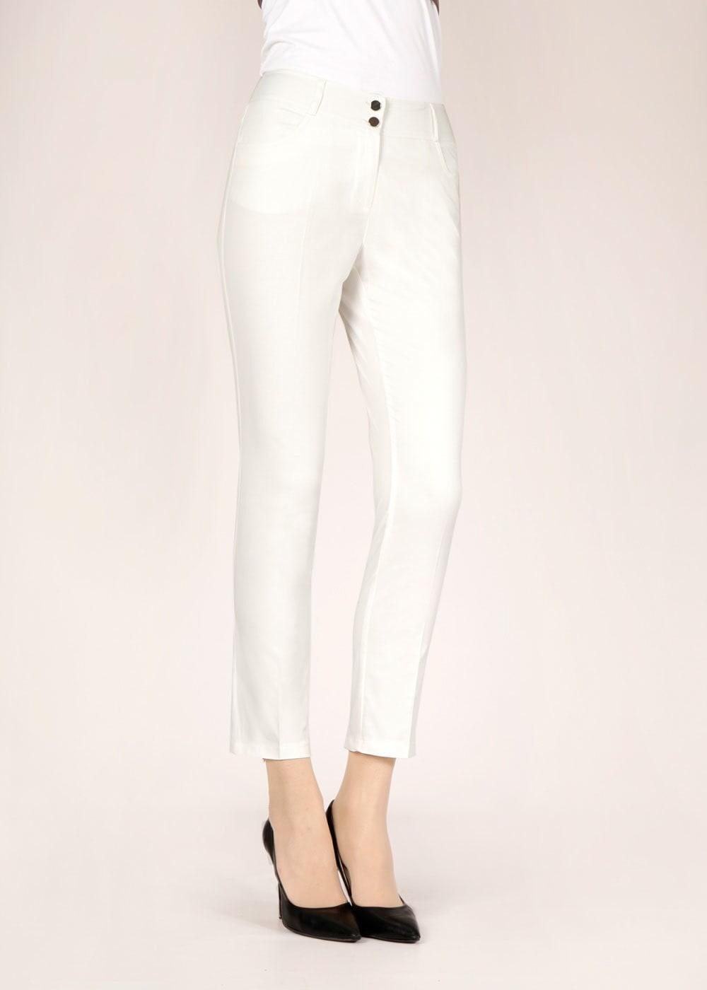 Tesettür giyim BEYAZ 7838 Peren Tesettür Pantolon