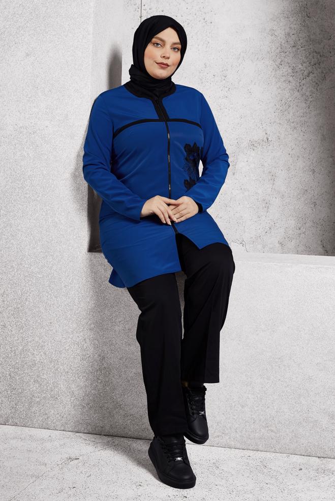 Tesettür giyim SİYAH GENİŞ PAÇA PANTOLON 7840 - ALVİNA