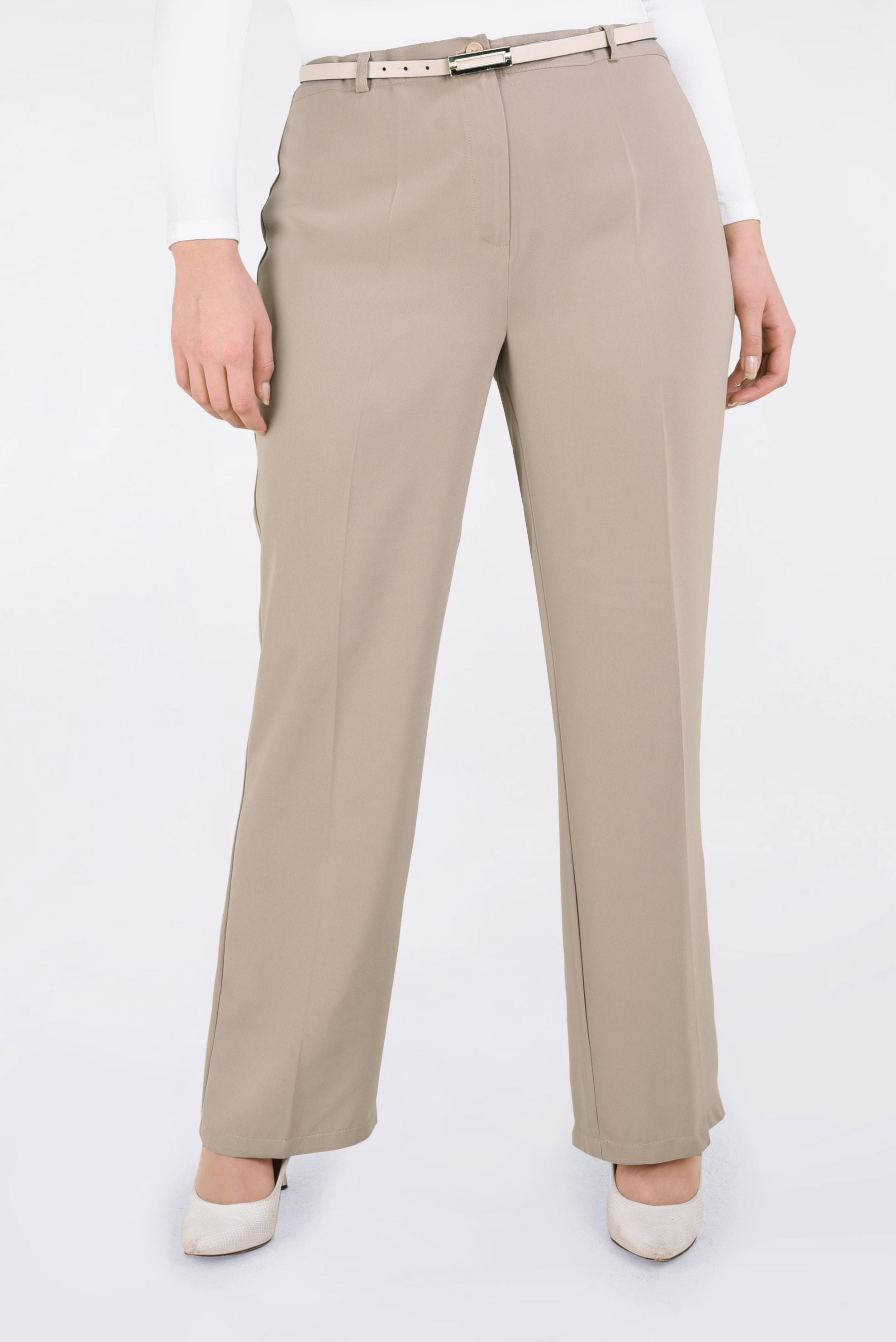 Tesettür giyim BEJ FERMUARLI BORU PAÇA PANTOLON 7850 