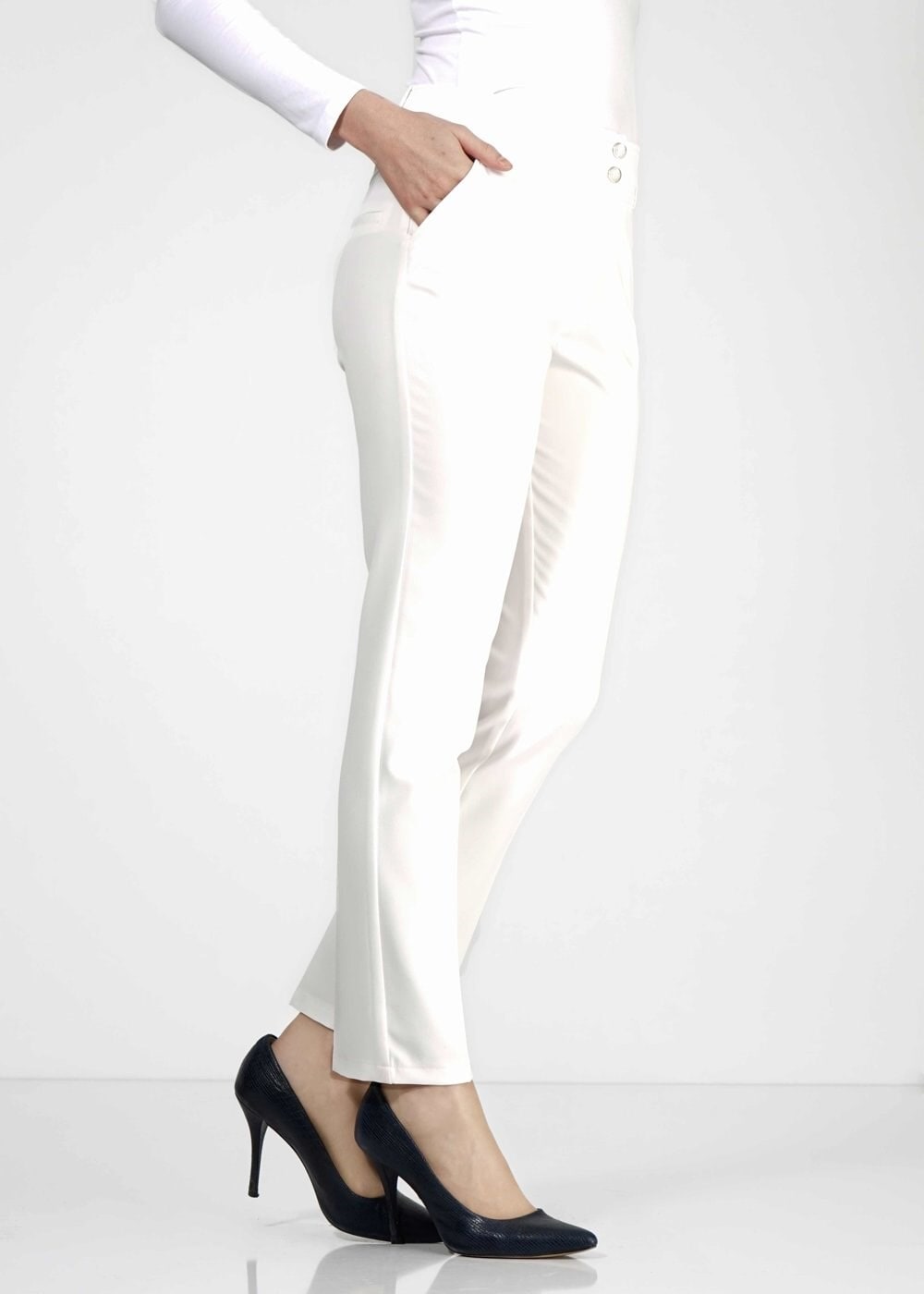 Tesettür giyim BEYAZ 7852 Dilma Tesettür Pantolon 38/46 TEK38