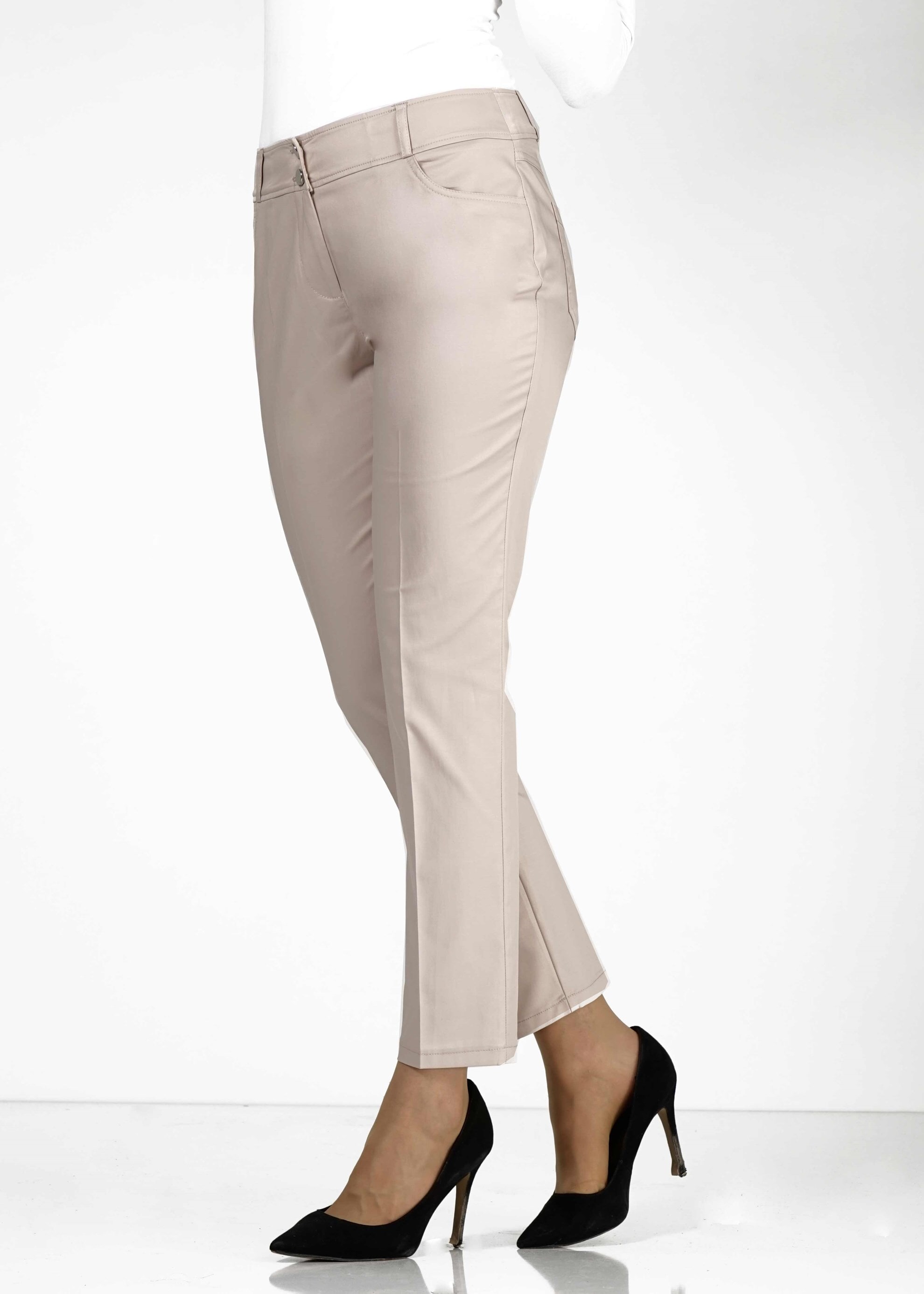 Tesettür giyim BEJ CEP DETAYLI DAR PAÇA PANTOLON 7871