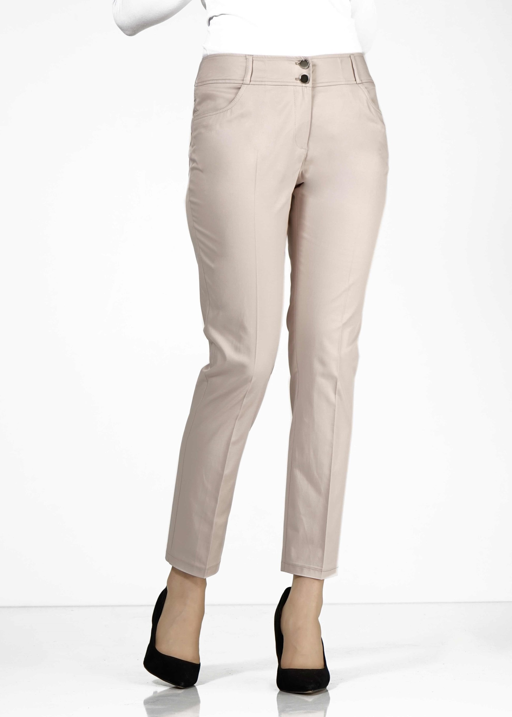 Tesettür giyim BEJ CEP DETAYLI DAR PAÇA PANTOLON 7871